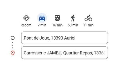 Proximité entre Pont de Joux, 13390 (Quartier) et la Carrosserie Jambu à Roquevaire
